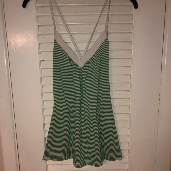 Poetry Tops - Poetry green and white striped tank